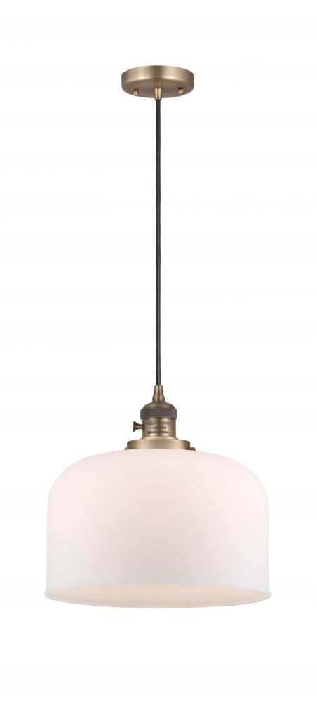 Bell - 1 Light - 12 inch - Brushed Brass - Cord hung - Mini Pendant