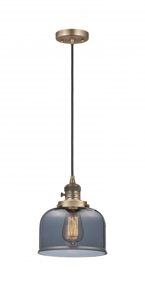 Bell - 1 Light - 8 inch - Brushed Brass - Cord hung - Mini Pendant