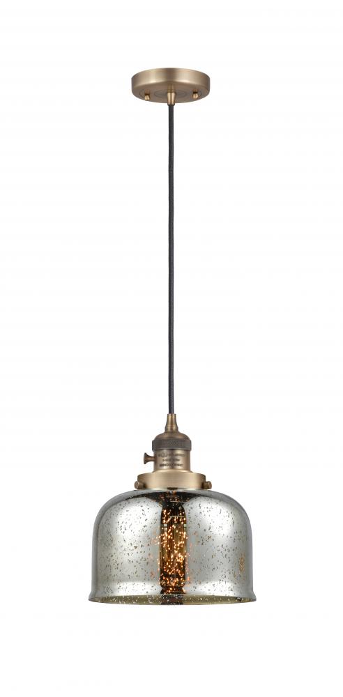 Bell - 1 Light - 8 inch - Brushed Brass - Cord hung - Mini Pendant