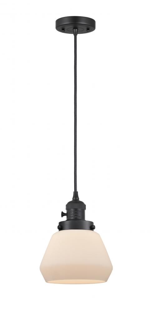 Fulton - 1 Light - 7 inch - Matte Black - Cord hung - Mini Pendant