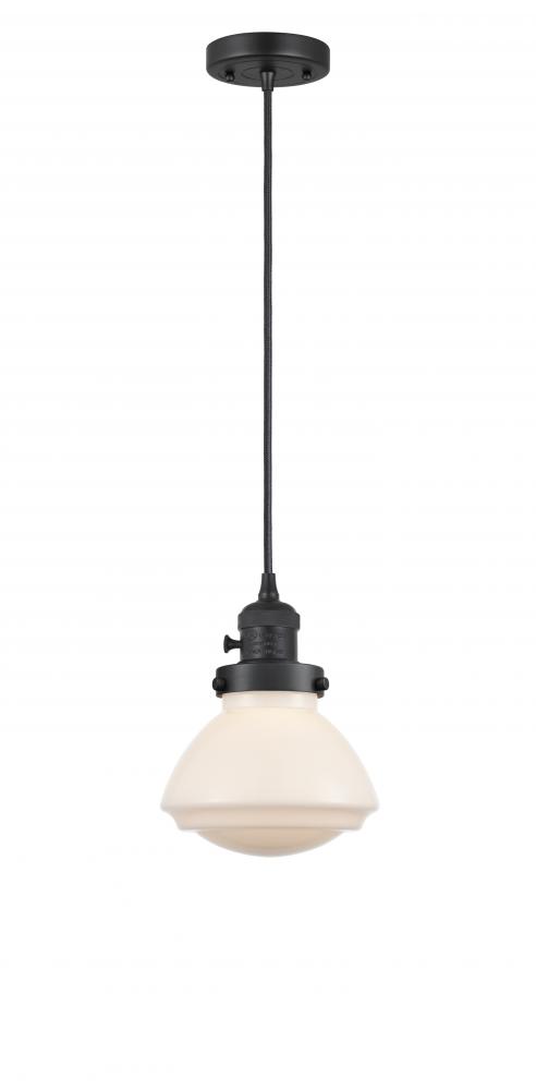 Olean - 1 Light - 7 inch - Matte Black - Cord hung - Mini Pendant