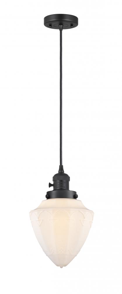 Bullet - 1 Light - 7 inch - Matte Black - Cord hung - Mini Pendant