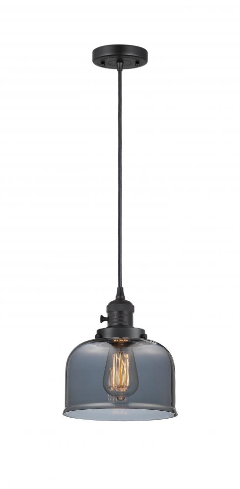 Bell - 1 Light - 8 inch - Matte Black - Cord hung - Mini Pendant