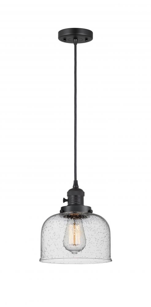 Bell - 1 Light - 8 inch - Matte Black - Cord hung - Mini Pendant