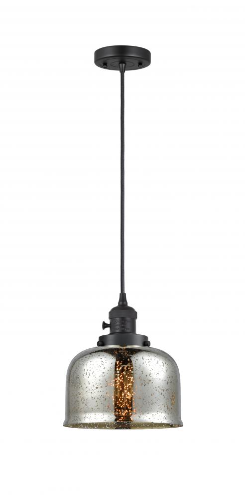 Bell - 1 Light - 8 inch - Matte Black - Cord hung - Mini Pendant