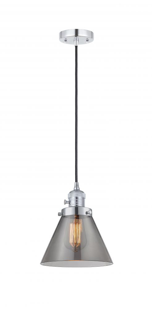 Cone - 1 Light - 8 inch - Polished Chrome - Cord hung - Mini Pendant