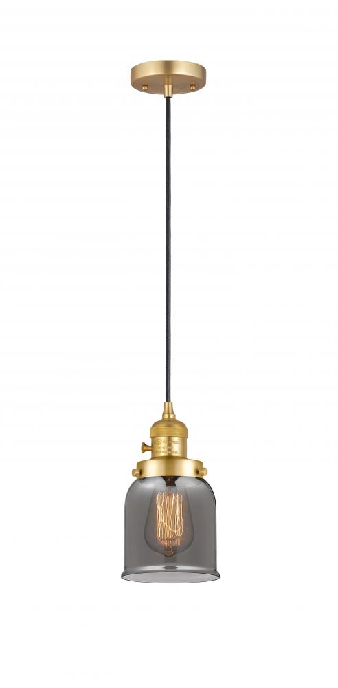 Bell - 1 Light - 5 inch - Satin Gold - Cord hung - Mini Pendant