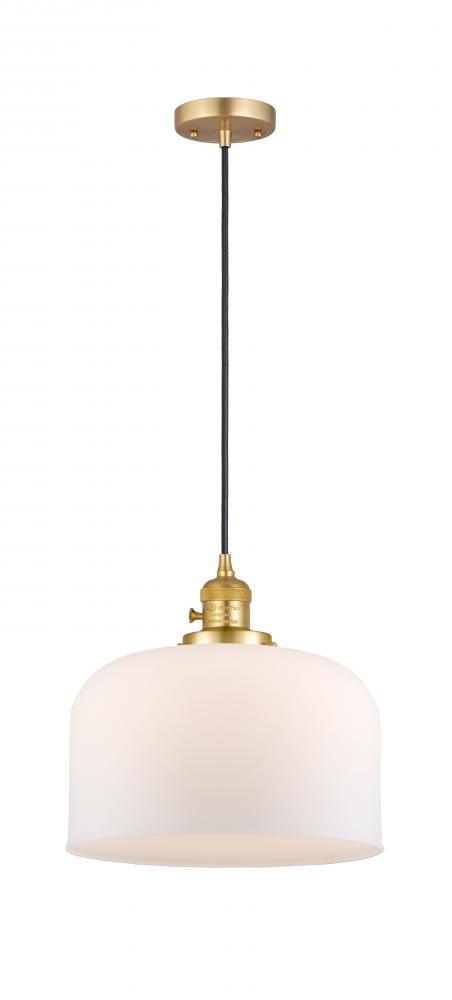 Bell - 1 Light - 12 inch - Satin Gold - Cord hung - Mini Pendant