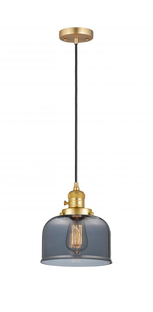 Bell - 1 Light - 8 inch - Satin Gold - Cord hung - Mini Pendant