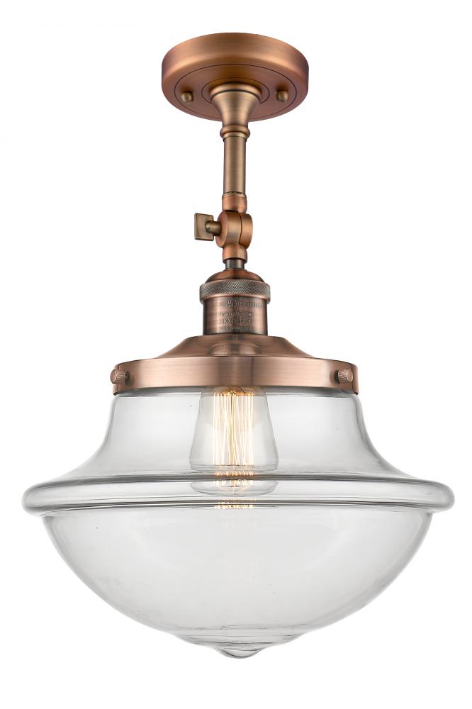 Oxford - 1 Light - 12 inch - Antique Copper - Semi-Flush Mount