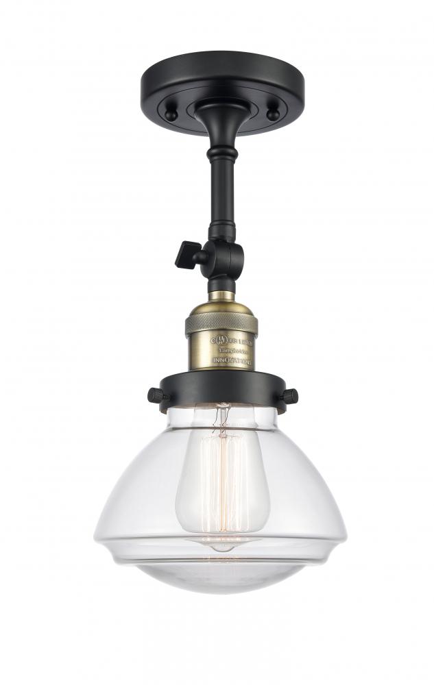 Olean - 1 Light - 7 inch - Black Antique Brass - Semi-Flush Mount