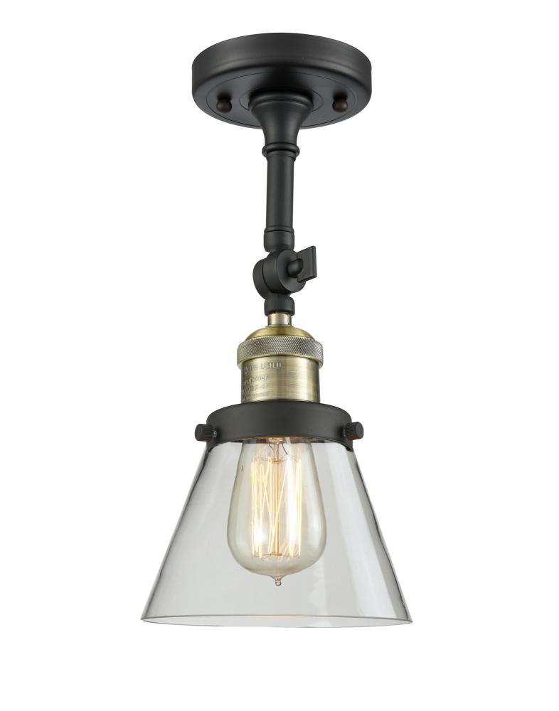 Cone - 1 Light - 6 inch - Black Antique Brass - Semi-Flush Mount