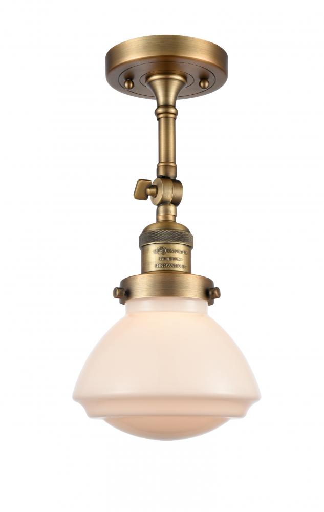 Olean - 1 Light - 7 inch - Brushed Brass - Semi-Flush Mount