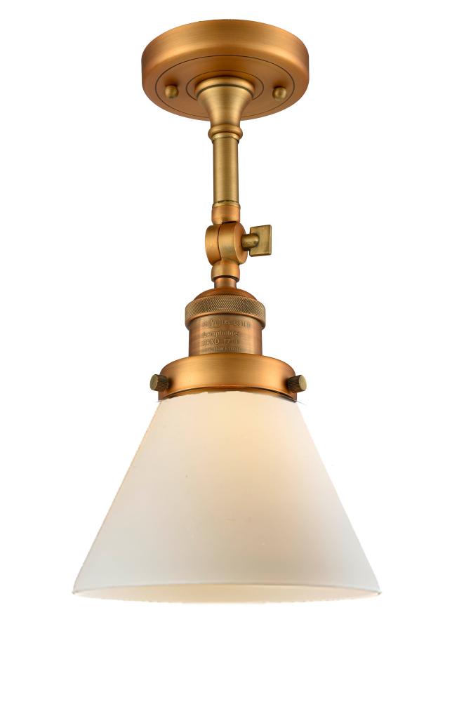 Cone - 1 Light - 8 inch - Brushed Brass - Semi-Flush Mount