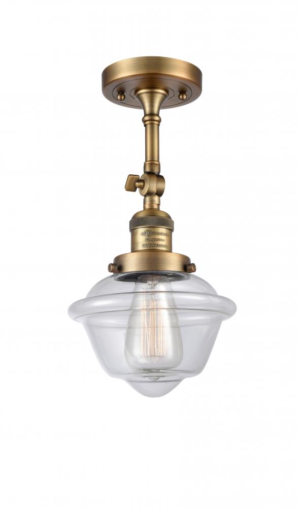 Oxford - 1 Light - 7 inch - Brushed Brass - Semi-Flush Mount