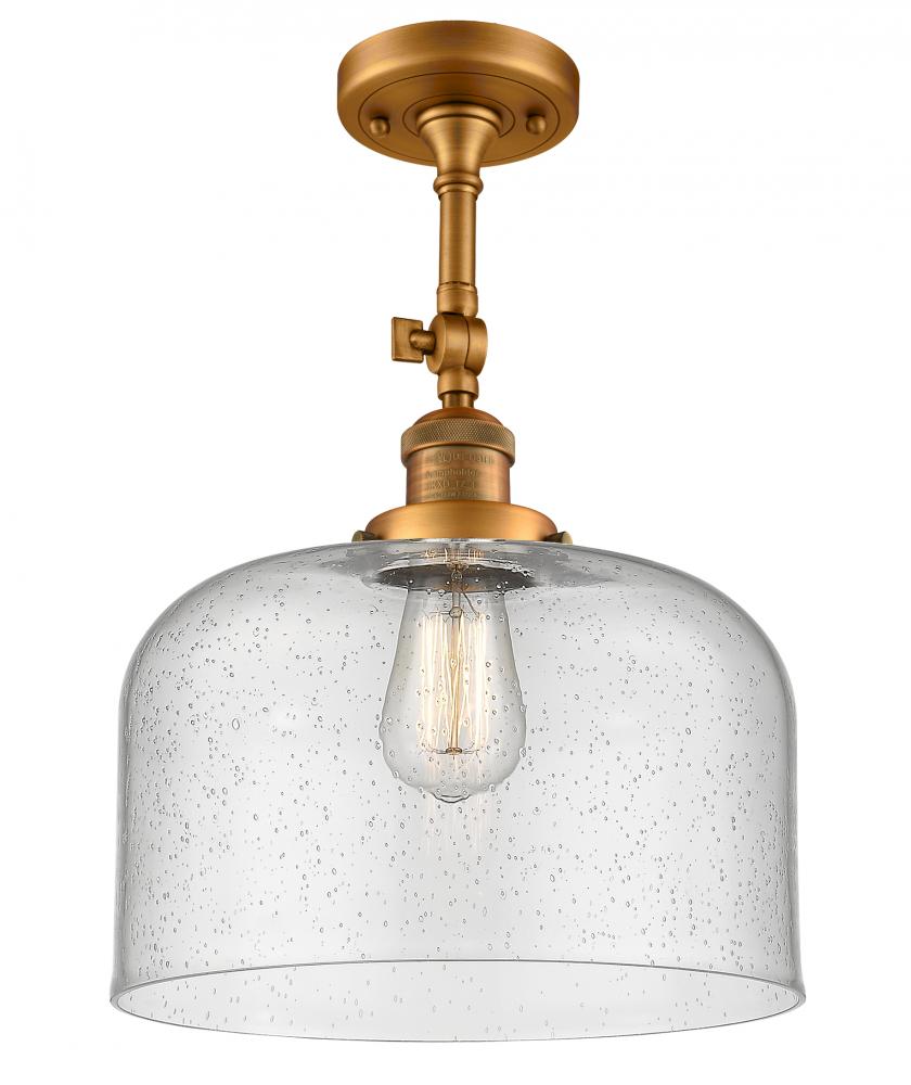 Bell - 1 Light - 12 inch - Brushed Brass - Semi-Flush Mount