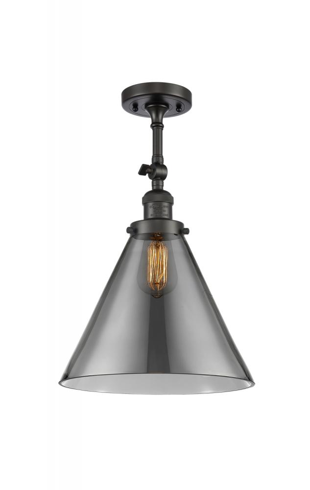 Cone - 1 Light - 12 inch - Oil Rubbed Bronze - Semi-Flush Mount