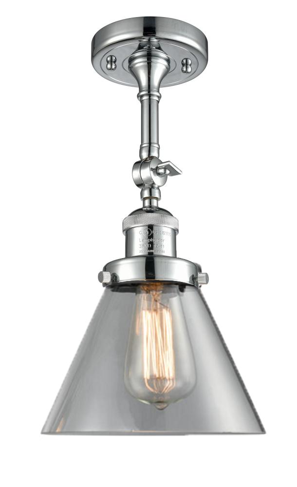 Cone - 1 Light - 8 inch - Polished Chrome - Semi-Flush Mount