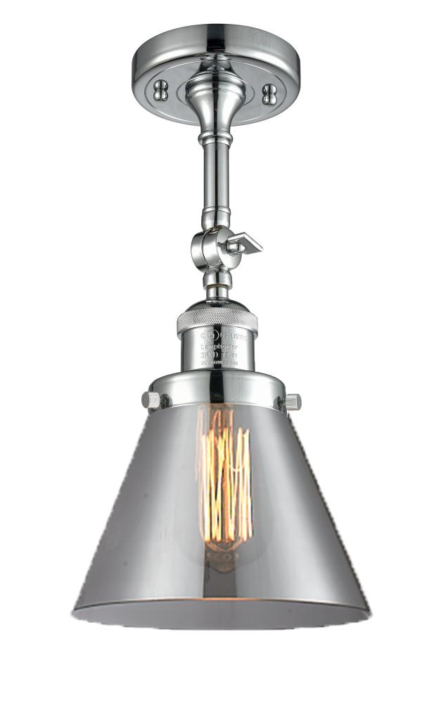 Cone - 1 Light - 8 inch - Polished Chrome - Semi-Flush Mount