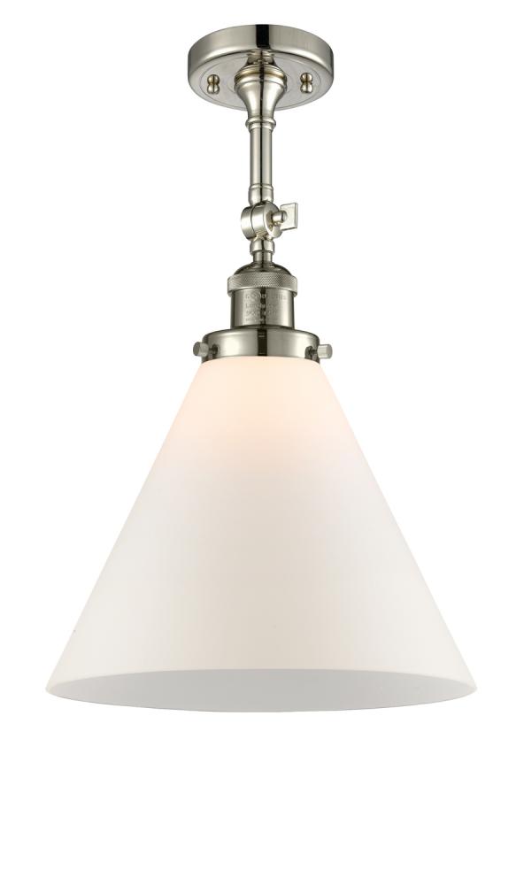 Cone - 1 Light - 12 inch - Polished Nickel - Semi-Flush Mount