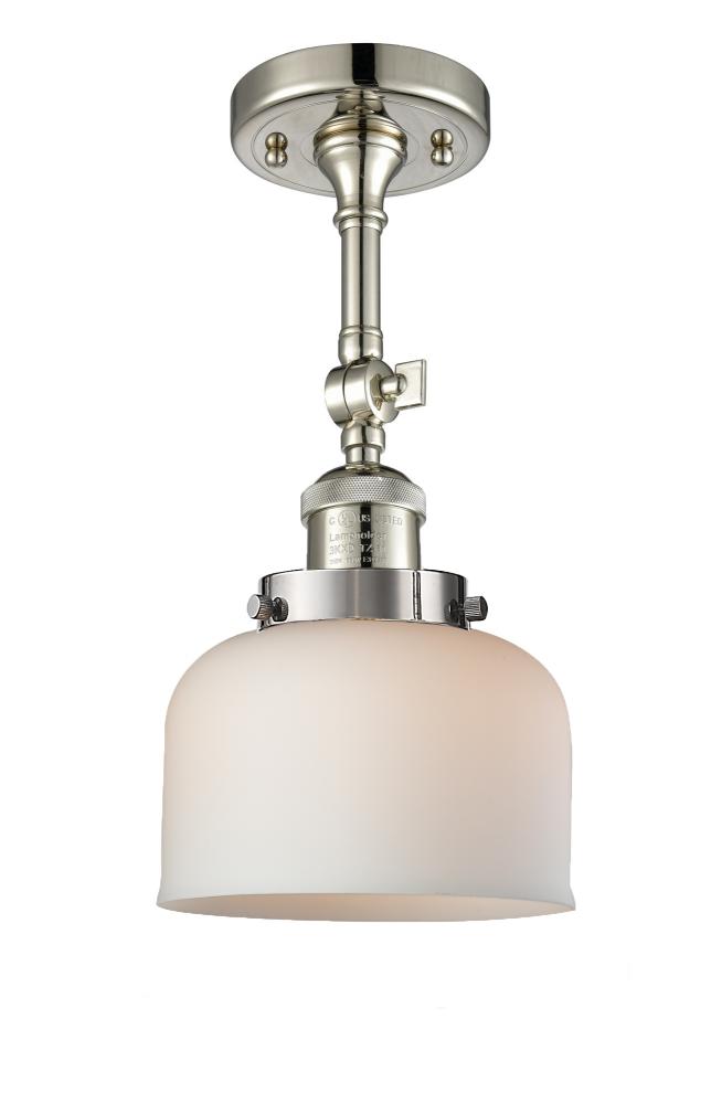 Bell - 1 Light - 8 inch - Polished Nickel - Semi-Flush Mount