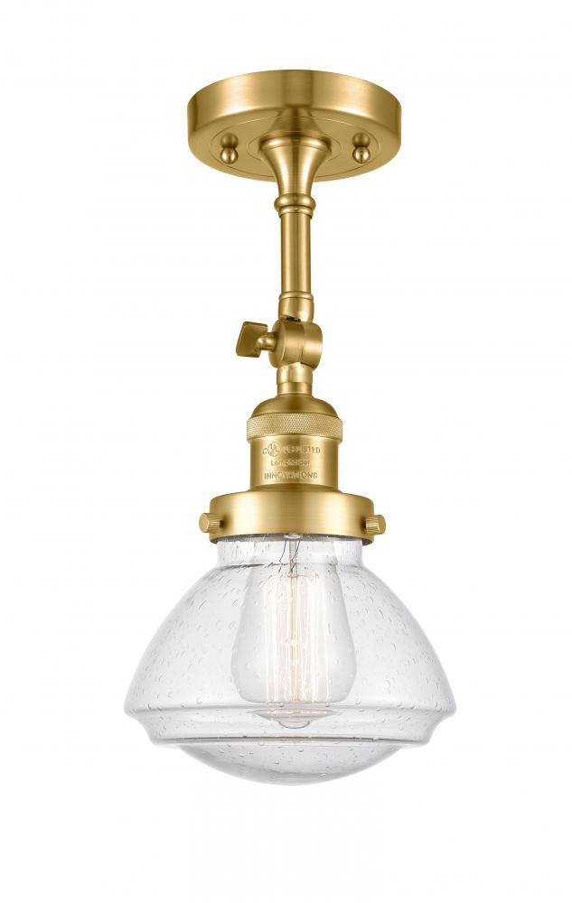 Olean - 1 Light - 7 inch - Satin Gold - Semi-Flush Mount