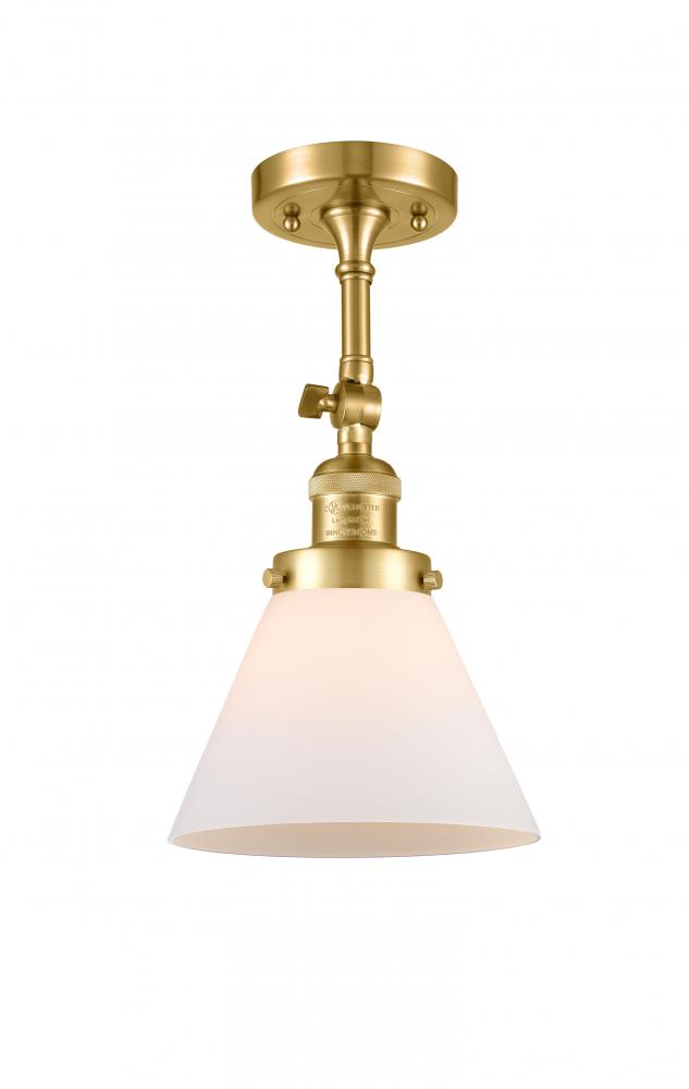 Cone - 1 Light - 8 inch - Satin Gold - Semi-Flush Mount