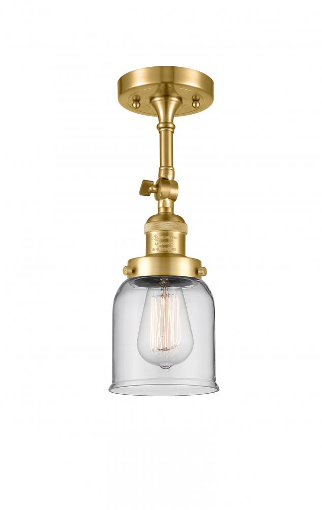 Bell - 1 Light - 5 inch - Satin Gold - Semi-Flush Mount