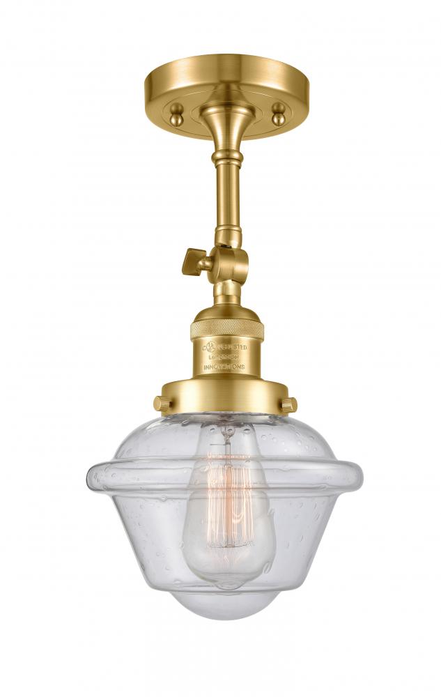 Oxford - 1 Light - 7 inch - Satin Gold - Semi-Flush Mount