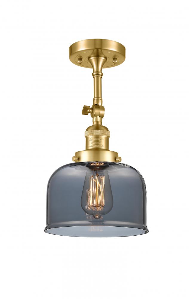 Bell - 1 Light - 8 inch - Satin Gold - Semi-Flush Mount