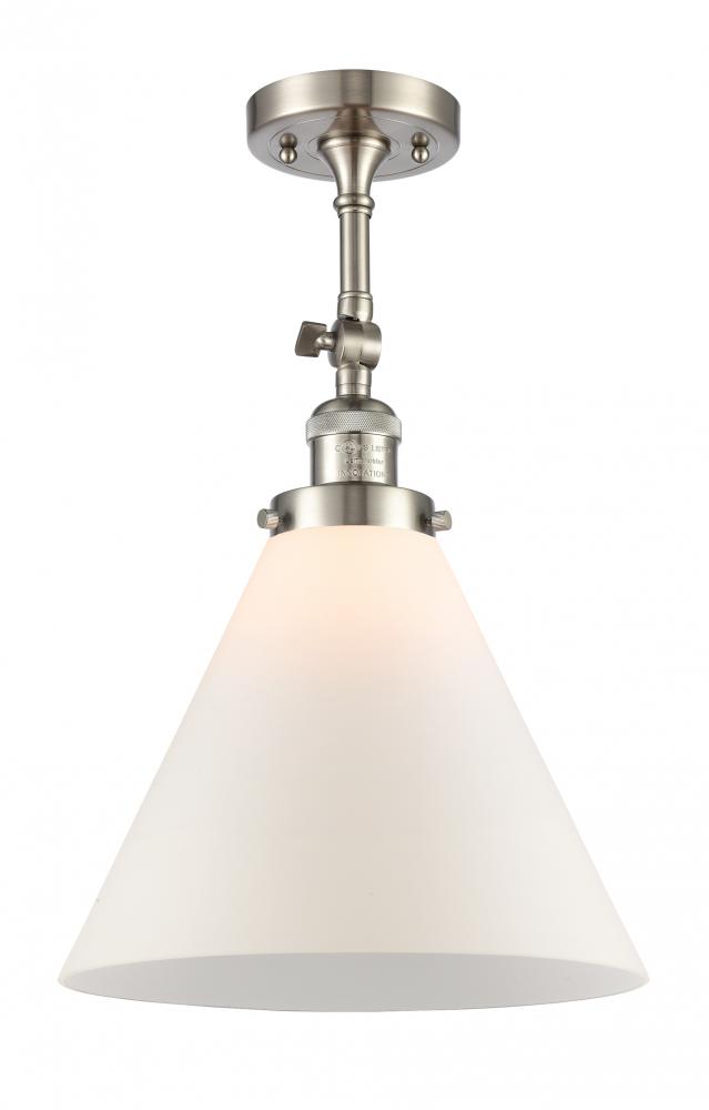 Cone - 1 Light - 12 inch - Brushed Satin Nickel - Semi-Flush Mount