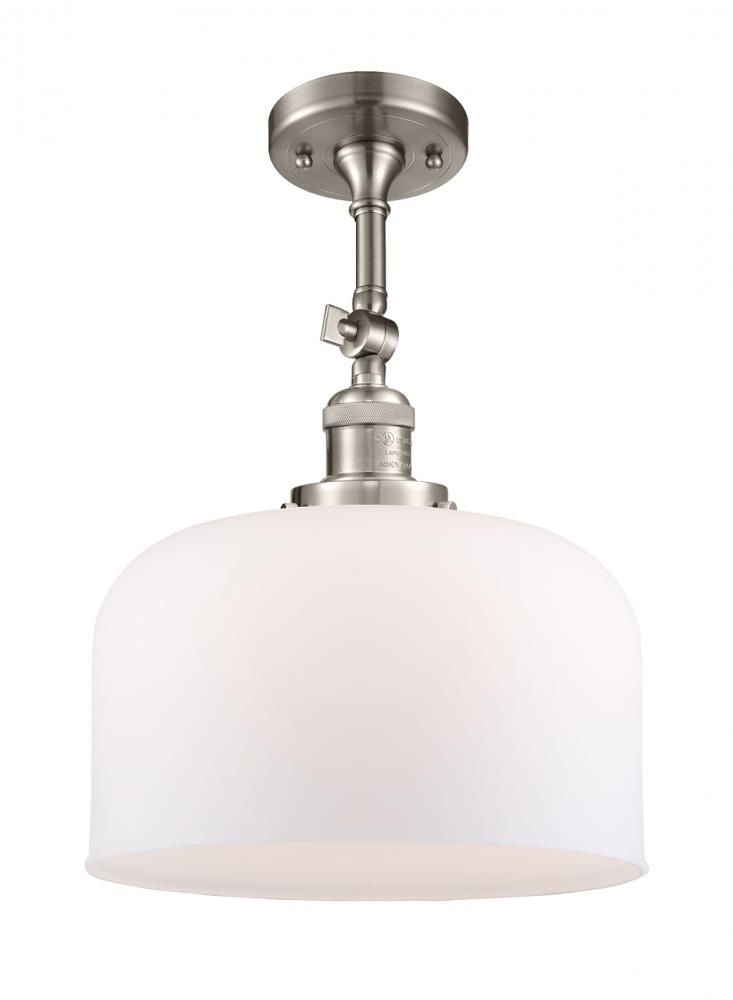 Bell - 1 Light - 12 inch - Brushed Satin Nickel - Semi-Flush Mount