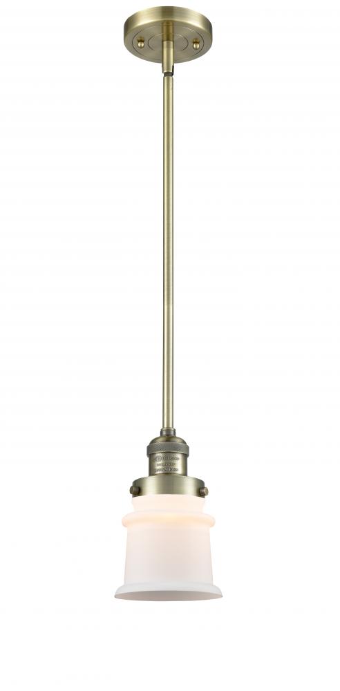 Canton - 1 Light - 5 inch - Antique Brass - Stem Hung - Mini Pendant