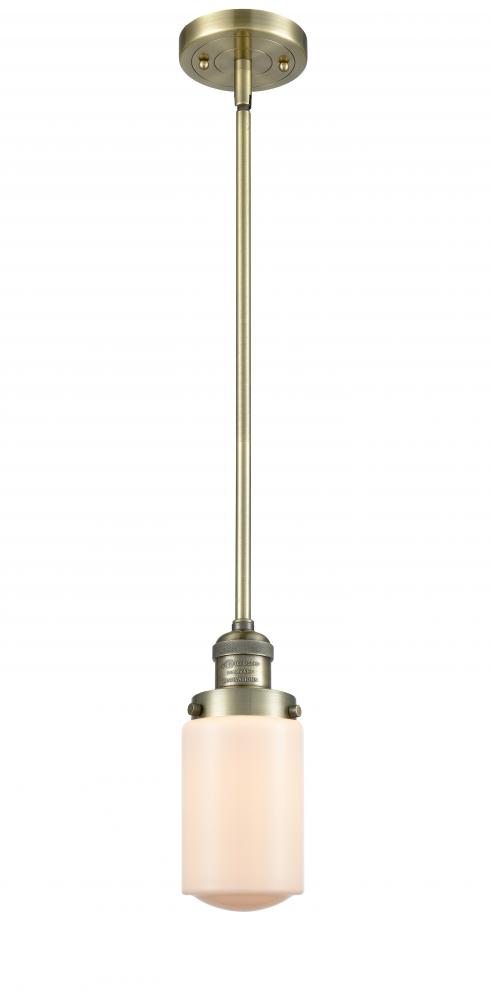 Dover - 1 Light - 5 inch - Antique Brass - Stem Hung - Mini Pendant