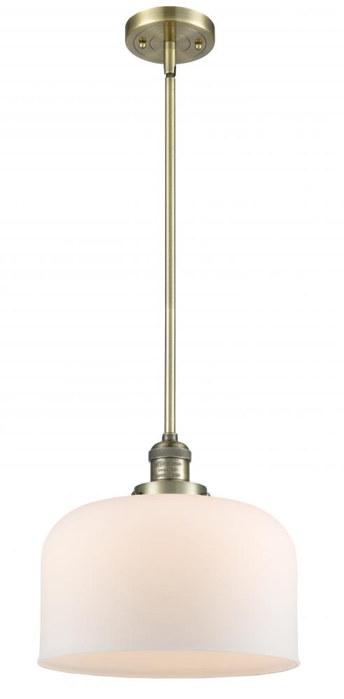 Bell - 1 Light - 12 inch - Antique Brass - Stem Hung - Mini Pendant