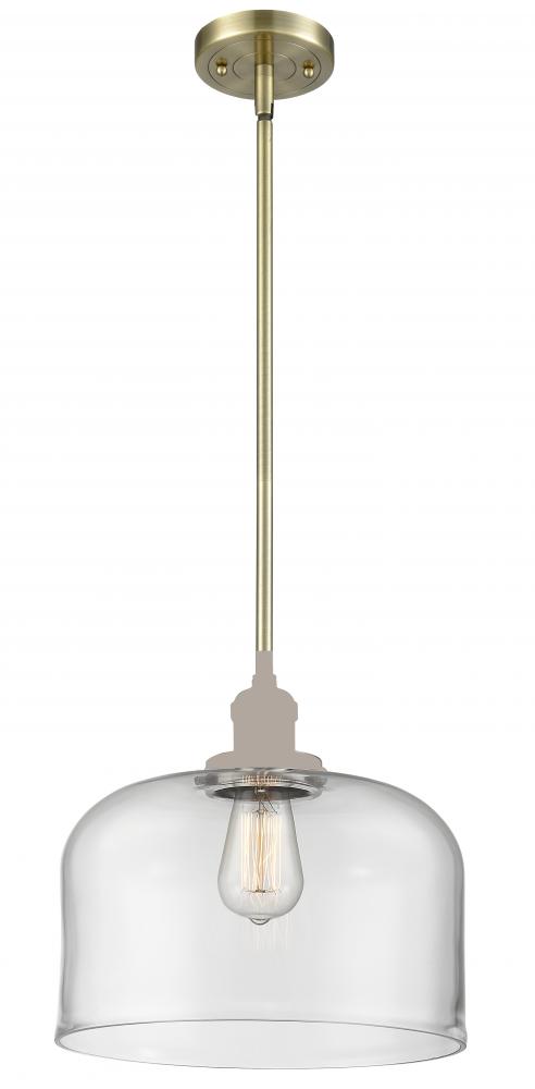 Bell - 1 Light - 12 inch - Antique Brass - Stem Hung - Mini Pendant