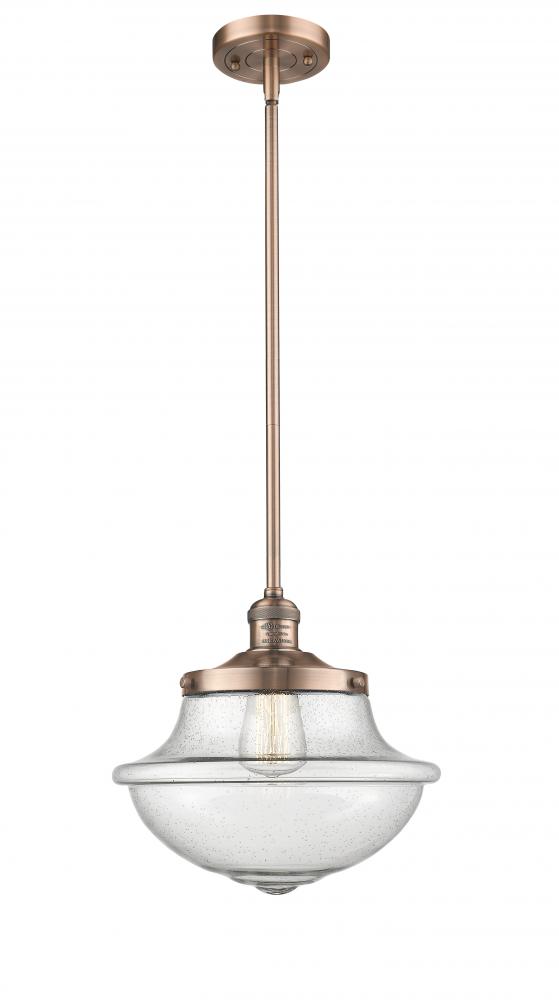 Oxford - 1 Light - 12 inch - Antique Copper - Stem Hung - Mini Pendant