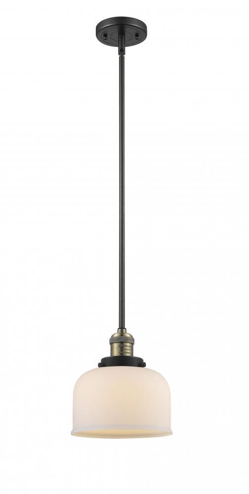 Bell - 1 Light - 8 inch - Black Antique Brass - Stem Hung - Mini Pendant