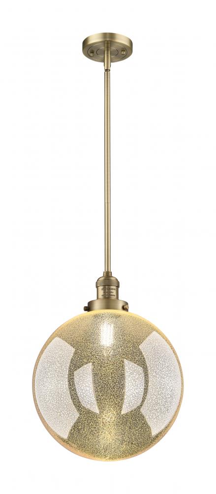 Beacon - 1 Light - 12 inch - Brushed Brass - Stem Hung - Mini Pendant