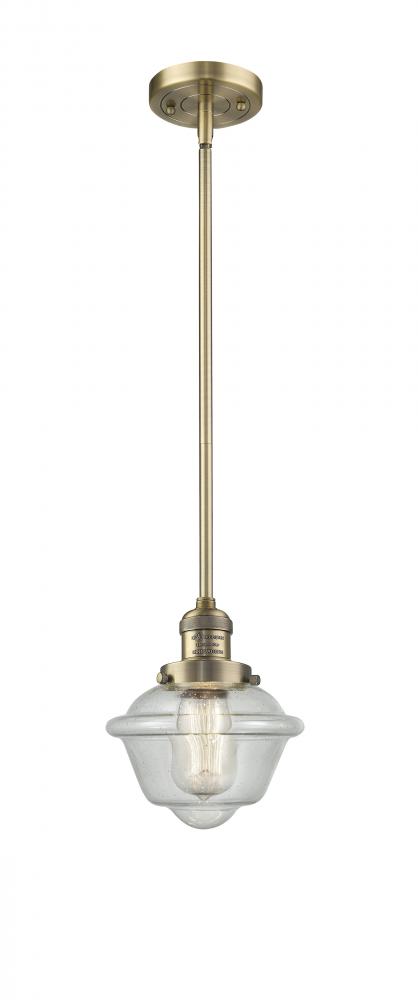 Oxford - 1 Light - 8 inch - Brushed Brass - Stem Hung - Mini Pendant