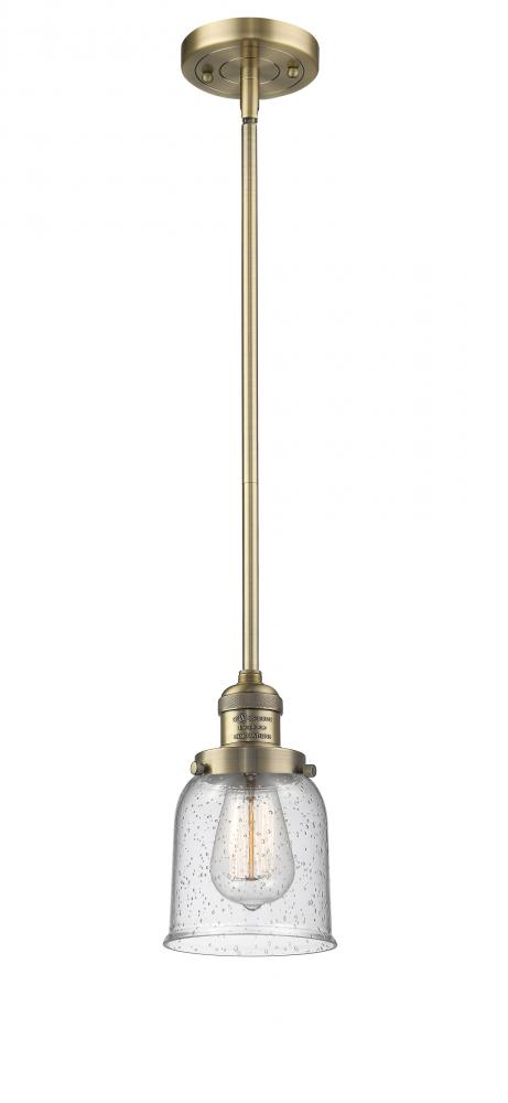 Bell - 1 Light - 5 inch - Brushed Brass - Stem Hung - Mini Pendant