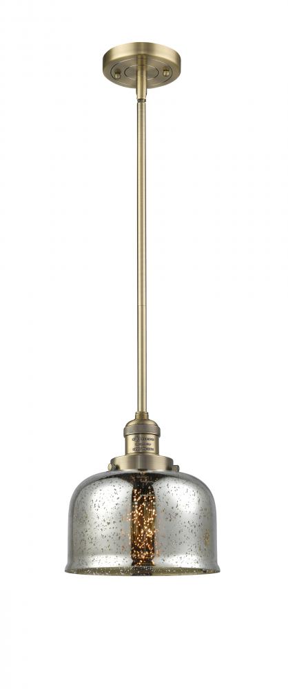 Bell - 1 Light - 8 inch - Brushed Brass - Stem Hung - Mini Pendant