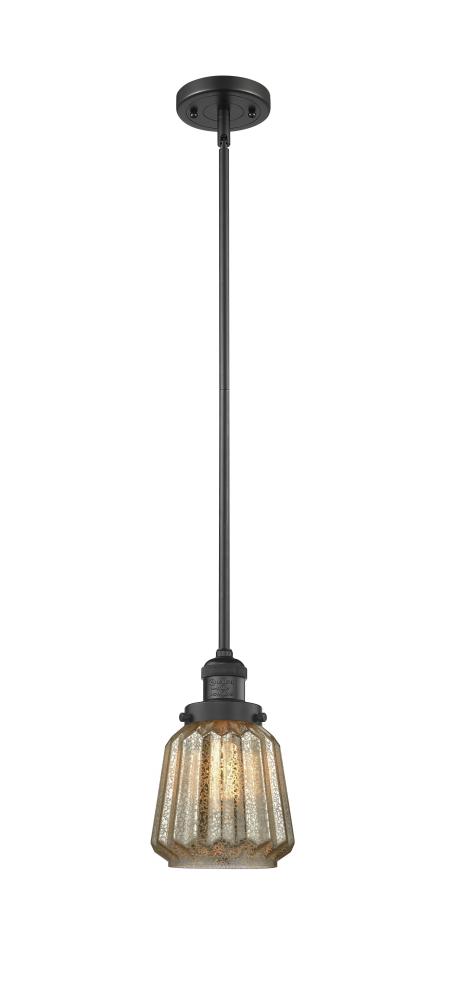 Chatham - 1 Light - 7 inch - Matte Black - Stem Hung - Mini Pendant