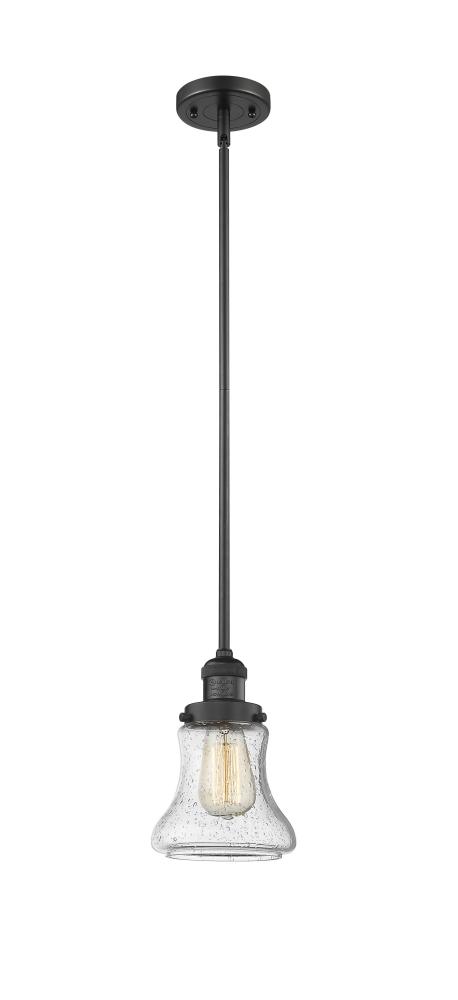 Bellmont - 1 Light - 7 inch - Matte Black - Stem Hung - Mini Pendant