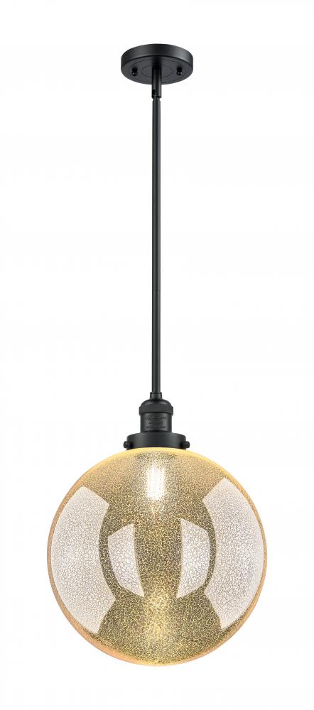 Beacon - 1 Light - 12 inch - Matte Black - Stem Hung - Mini Pendant