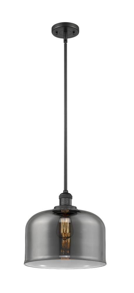 Bell - 1 Light - 12 inch - Matte Black - Stem Hung - Mini Pendant