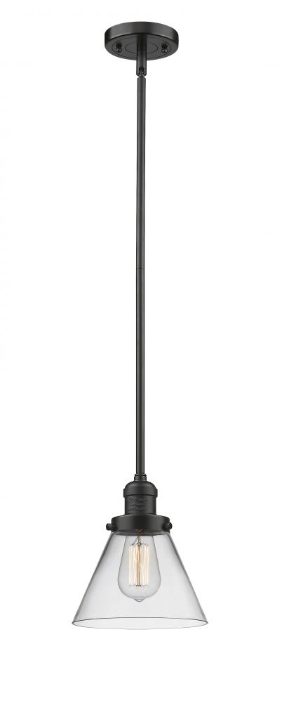 Cone - 1 Light - 8 inch - Oil Rubbed Bronze - Stem Hung - Mini Pendant