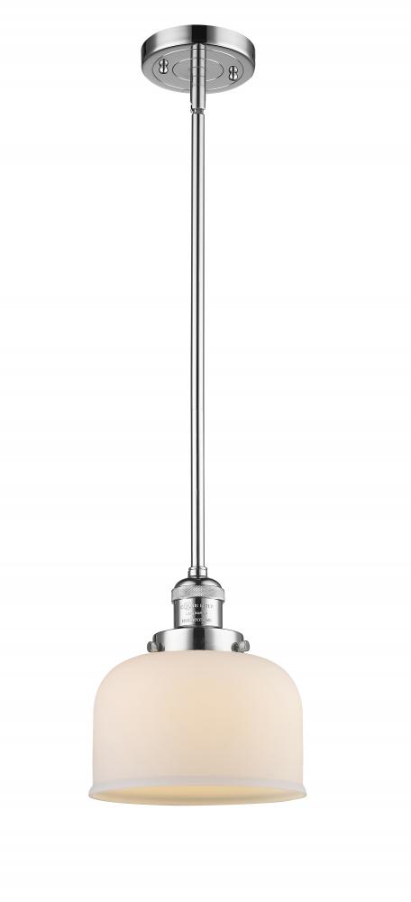 Bell - 1 Light - 8 inch - Polished Chrome - Stem Hung - Mini Pendant