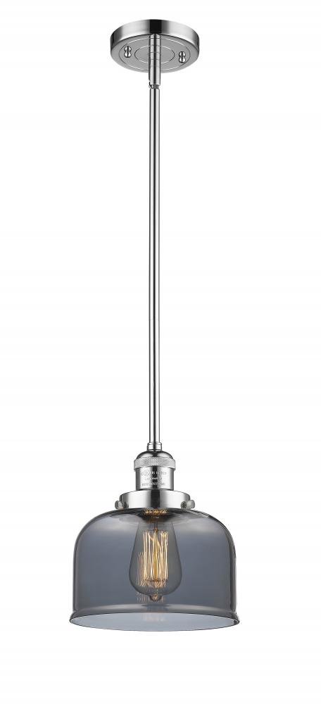 Bell - 1 Light - 8 inch - Polished Chrome - Stem Hung - Mini Pendant