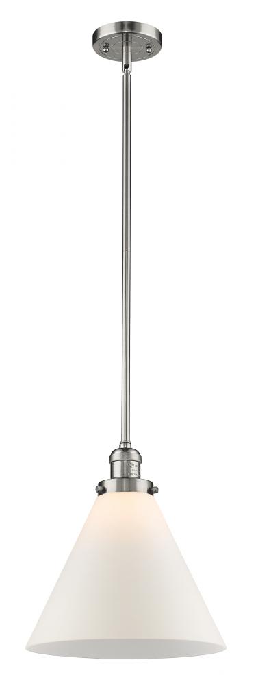 Cone - 1 Light - 12 inch - Polished Nickel - Stem Hung - Mini Pendant